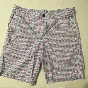 Ben Sherman Heritage Mens Size 32 Plaid Shorts Pink Blue White‎ Casual Golf